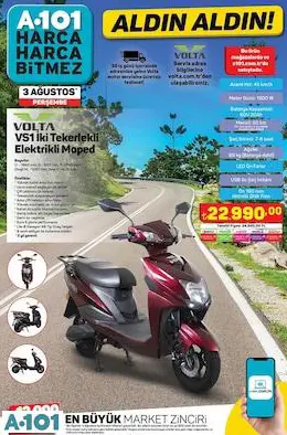 VOLTA VS1 İKİ TEKERLEKLİ ELEKTRİKLİ MOPED VOLTA VS1 İKİ TEKERLEKLİ ELEKTRİKLİ MOPED